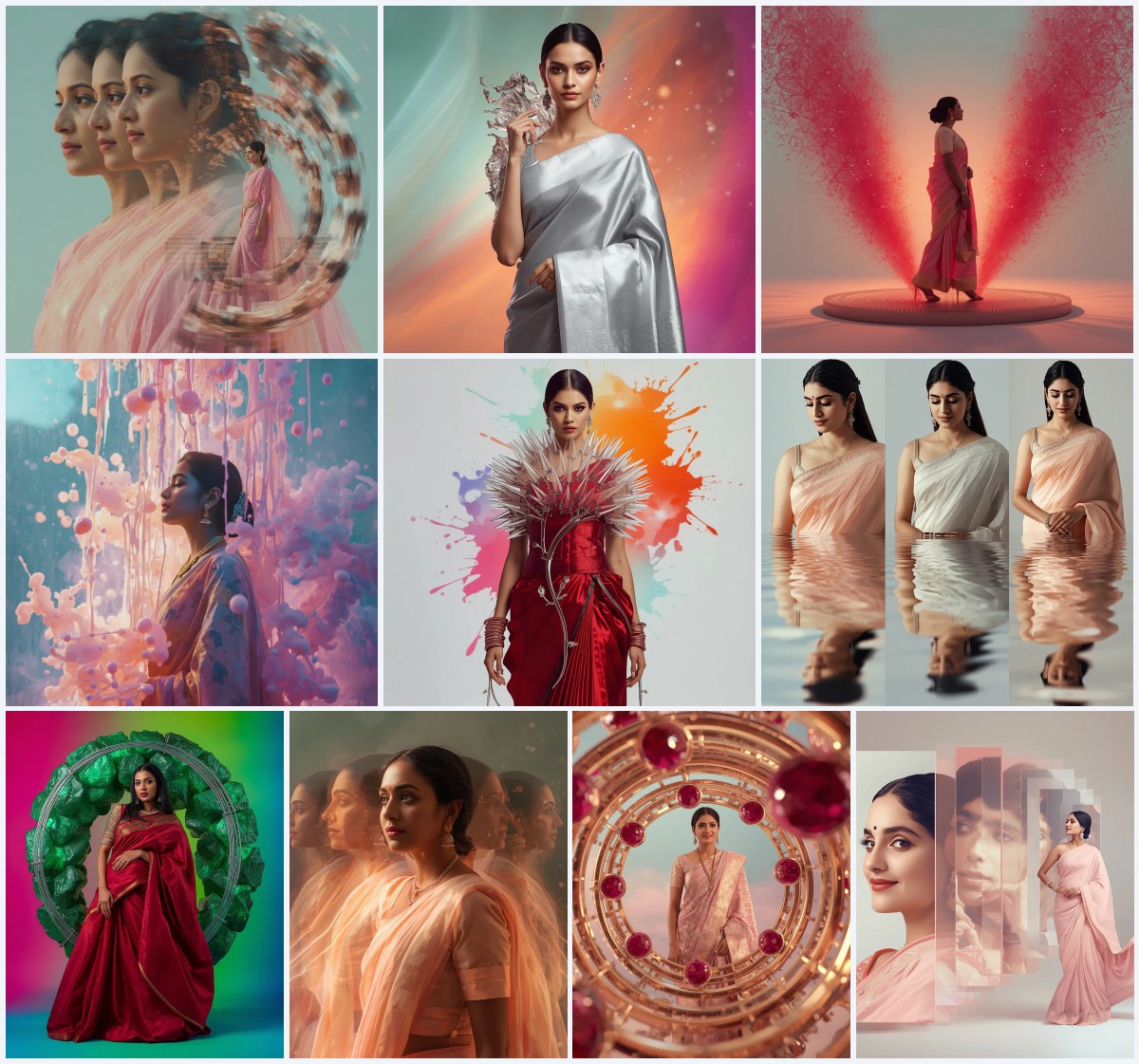Best 10 Saree Prompt Trending for Viral Social Media Posts | Retro style prompt for gemini girl in saree instagram