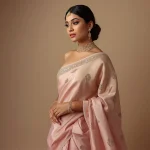 Dynamic Festive Indian Woman in Pastel Saree with Upper Body Twist | prompt for girls in saree online